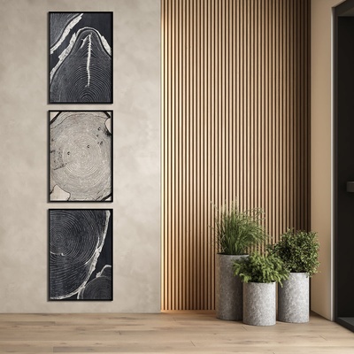 Decono Картини Дървесни Пръстени в Бежово и Черно