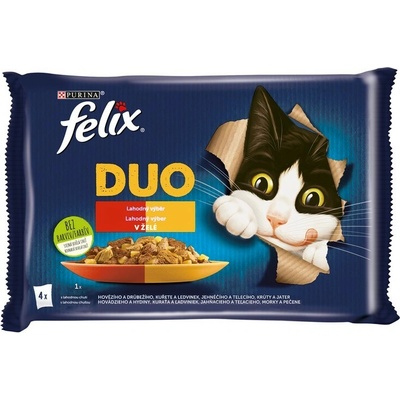 Felix DUO Lahodný výber v želé, mäsový výber 4 x 85 g