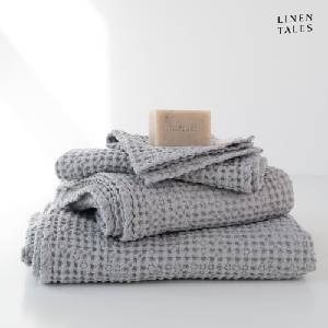 Linen Tales Светлосиви кърпи и хавлии за баня в комплект от 3 Honeycomb - Linen Tales (LT-THWS-1S-LG)