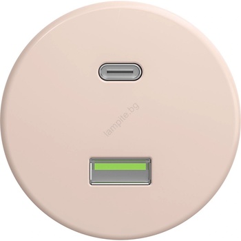 Kliklap - Ретро безрамков USB контакт A+C, старорозов (KA0125)