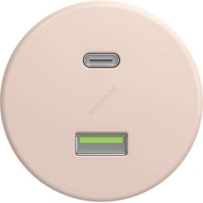 Kliklap - Ретро безрамков USB контакт A+C, старорозов (KA0125)