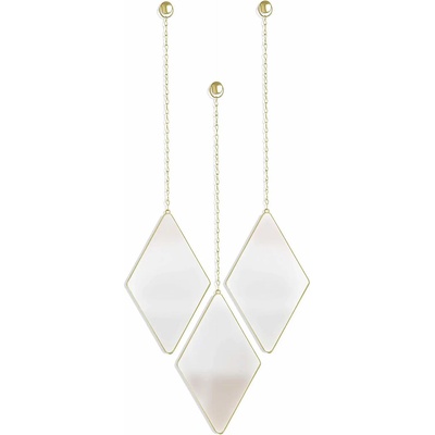 Umbra hk ltd (Канада) Комплект от 3 бр. огледала за стена umbra dima - цвят месинг (umbra 358777-221)