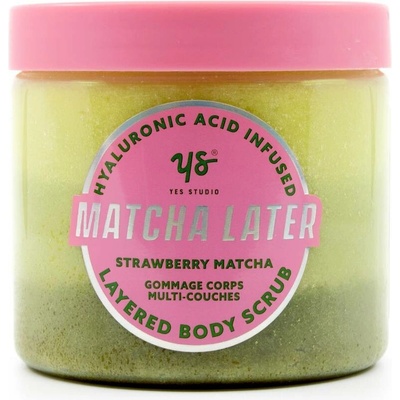 Yes Studio pečující tělový peeling strawberry matcha 600 g