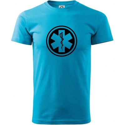 Rescue logo samostatné kulaté klasické pánské triko světlý tyrkys