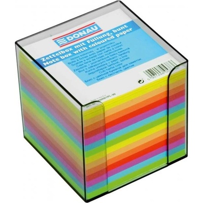 DONAU Bloček kocka nelepená 90x90x90mm neónových farieb dymová škatuľka