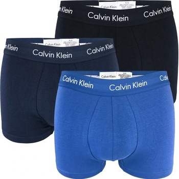 Calvin Klein 3Pack Cotton stretch modré boxerky z organickej bavlny