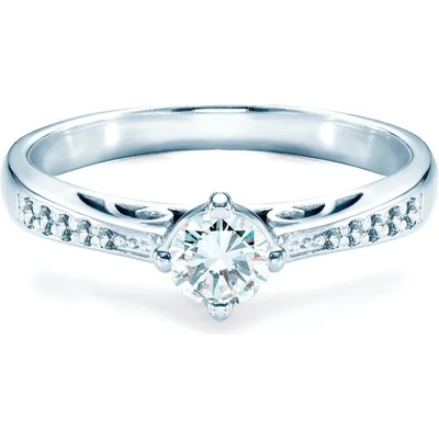 SAVICKI Годежен пръстен със страничен камък: бяло злато. диаманти