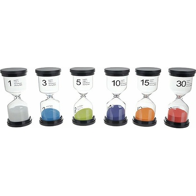 Kruzzel 25676 Sada přesýpacích hodin 6 ks, 3, 5, 10, 15 a 30 minut – Zboží Dáma