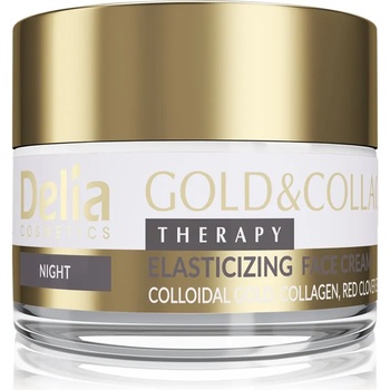 Delia Cosmetics Gold & Collagen Therapy нощен крем увеличаващ еластичността на кожата 50ml