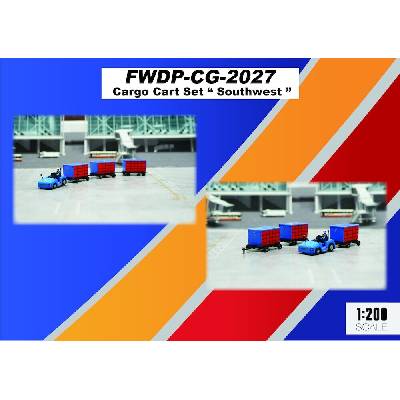 JC Wings Cargo Cart SetSouthwest 1:200