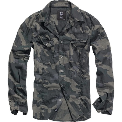 Brandit košile dlouhý rukáv slim fit Darkcamo