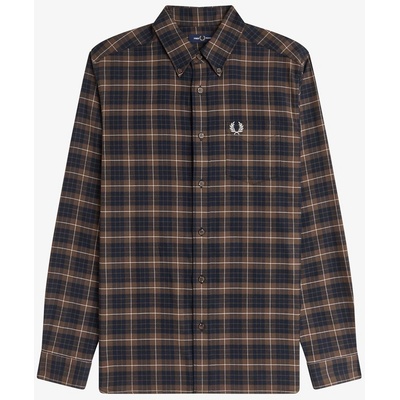 Fred Perry Риза с дълъг ръкав Fred Perry Men's Tartan Long Sleeve Shirt - Tobacco Q21