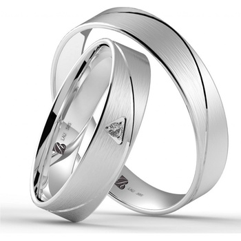 Blink Blink svadobné obrúčky z bieleho zlata s kameňom 8259 BL