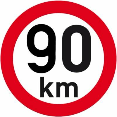 Reflexná samolepka rýchlosť 90 km, priemer 200 mm
