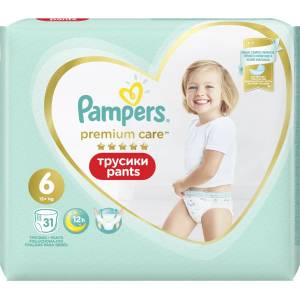 Pampers pants бебешки гащи, номер 6, 31 броя