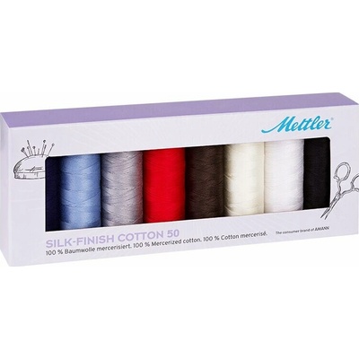Sada bavlněných nití SILK-FINISH COTTON 50 METTLER (8x150m)