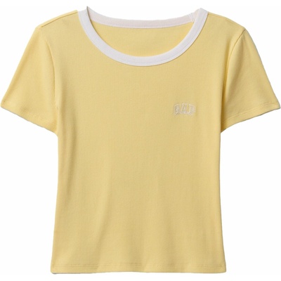 GAP Dámske tričko SMALL LOGO RINGER žltá biela
