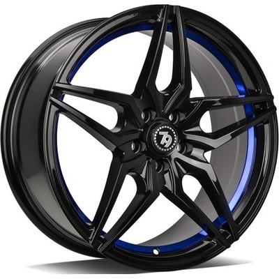 79WHEELS SV-A 7,5x17 5x114,3 ET40 black gloss blue inner lip