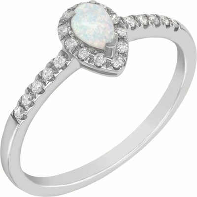 Eppi Zlatý prsteň s opálom a diamantmi Hailey R31696