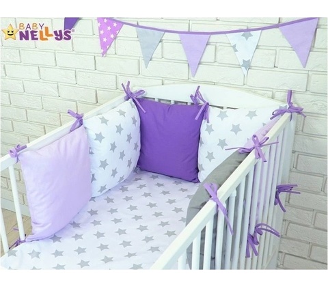 Baby Nellys 8dílná sada Polštářkový mantinel s povlečením BL05 6ks polštářků 35 x 35 cm + 135 x 100 cm