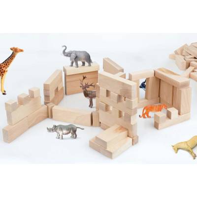 Metrie Dřevěné kostky z buku 8 velikostí 118 ks