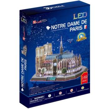 CubicFun 3D Пъзел с LED светлини NOTRE DAME De PARIS L173h (1000944F)