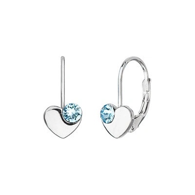 Pavona stříbrné srdíčka se Swarovski krystaly Aqua 31299.3 Aqua