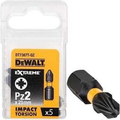 Sada bitov DeWALT DT7387T 5 ks, 25MM, PZ2, EXTREME Torsion