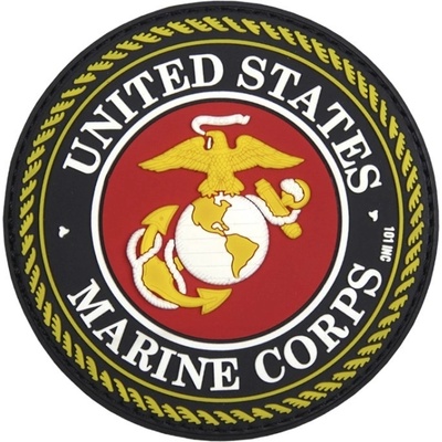 101INC Nášivka 3D plastová UNITED STATES MARINE CORPS BAREVNÁ
