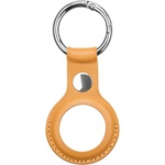 PU Leather Стилен ключодържател от изкуствена кожа за Apple AirTag - PU Leather Keyring Keychain Case (светлокафяв)