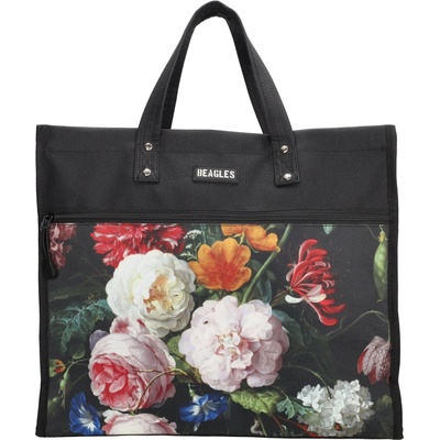 Beagles Shop & Go nákupná taška Flower - čierna