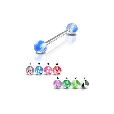 Šperky4U piercing do jazyka akrylát PJ01102-BR