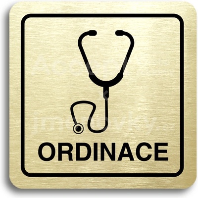 ACCEPT Piktogram ordinace IV - zlatá tabulka - černý tisk