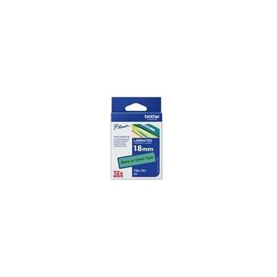 Brother P-Touch TZE-741 black on green 18mm (TZE741)