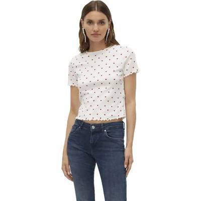 Тениска Vero moda Harry short sleeve T-shirt - White (Snow White / Hearts)