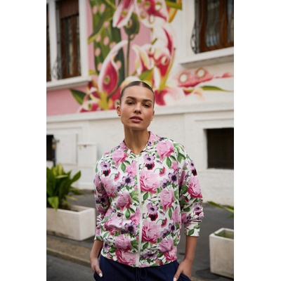 Moodo Разкопчаваща блуза с цветен десен розова Moodo Moodo | Byal | ЖЕНИ | XS