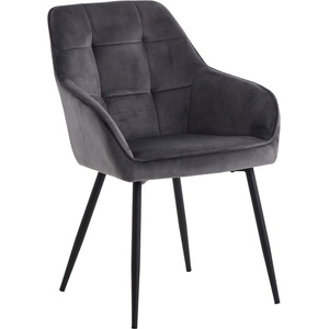 Unique Furniture Сиви тапицирани трапезни столове в комплект с подлакътници 2 бр. Nolan Square - Unique Furniture (50800004)