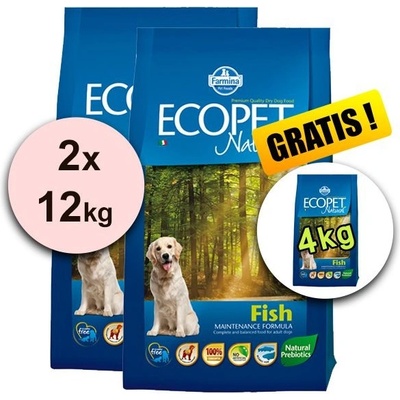 Ecopet Natural Fish Medium 2 x 12 kg