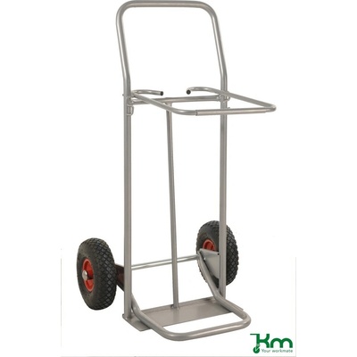 Mobilný stojan pre vrecia na odpad KM, oceľ práškovo lakovaná, 2 pneumatiky, pre 120 l vrecia