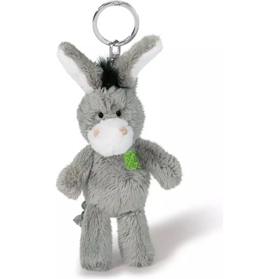 Přívěsek na klíče NICI 47868 oslík s vyšívaným šamrockem 10cm ŠEDÝ
