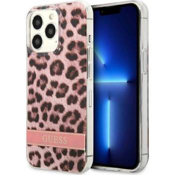 GUESS Кейс Guess GUHCP13LHSLEOP за iPhone 13 Pro / 13 6.1", розов, твърд, Leopard (GUE002006-0)