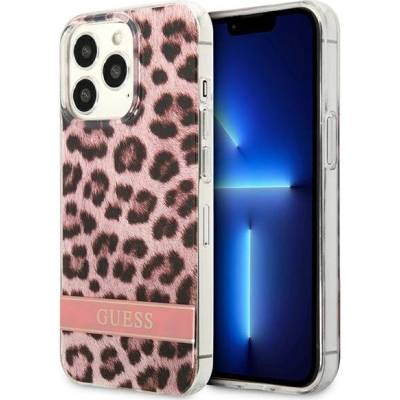 GUESS Кейс Guess GUHCP13LHSLEOP за iPhone 13 Pro / 13 6.1", розов, твърд, Leopard (GUE002006-0)