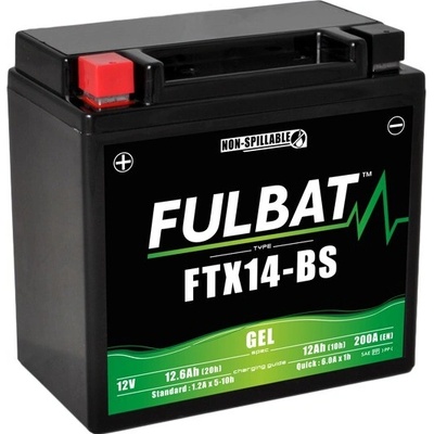 Baterie 12V, YTX14-BS GEL, 12Ah, 200A, bezúdržbová GEL technologie 150x87x145, FULBAT (aktivovaná ve výrobě) FULBAT M310-141