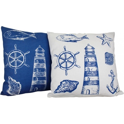 Sea Club Polštář maják potištěná bavlna s polyesterovou výplní 40x40 3652 – Zboží Dáma