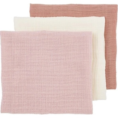 MEYCO Mušelínová plena-žínka Soft rose/rose/natural 3 ks