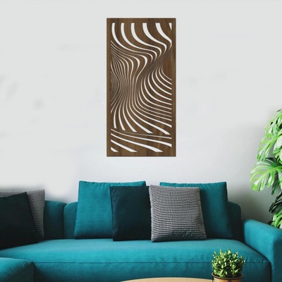 dřevo života Dřevěný dekorační panel VLNKY Rozměry (cm): 50x95, Zvolte barvu dekoru: Ořech
