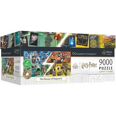 Trefl Harry Potter Domy v Bradavicích + plakát v krabici 45x24x21cm 9000 dílků