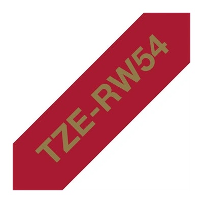 Páska Brother TZE-RW54 - originální | zlatý tisk, vínově červený podklad, textilní, 24 mm