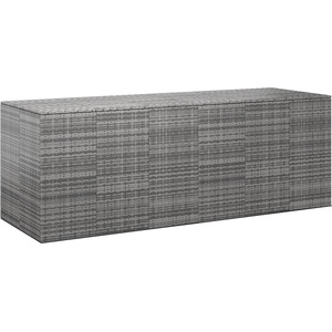  Кутия за градински възглавници PE Ратан 291x100, 5x104 см сива