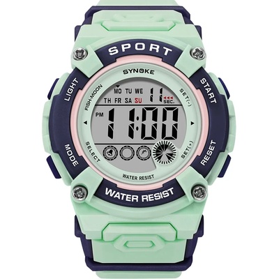 SYNOKE Детски дигитален часовник Synoke ShoXX, Зелен / Син (SYNOKE-9810-GREEN-BLUE)